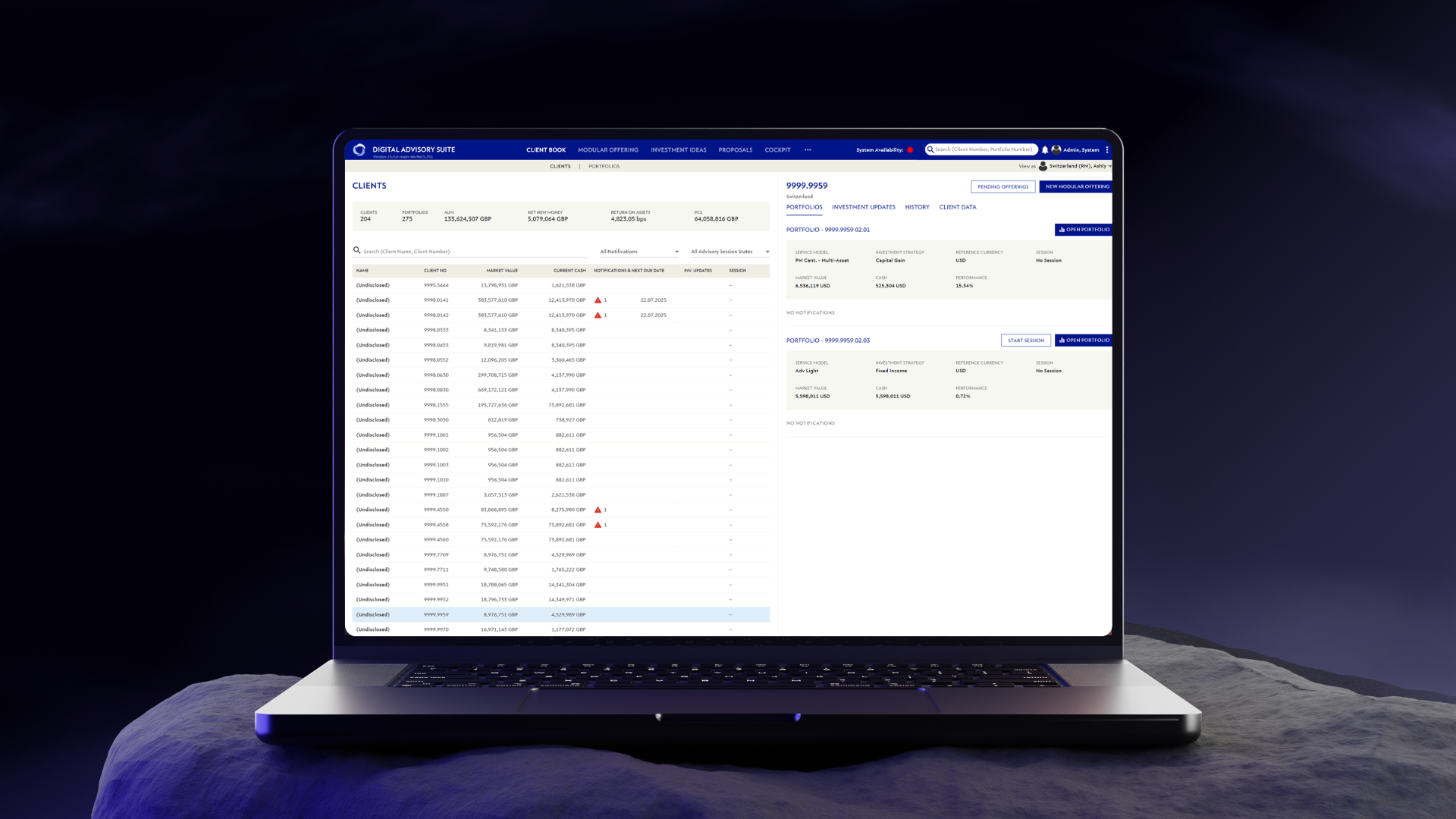Advisory Mandates Platform - DIAS project screenshot