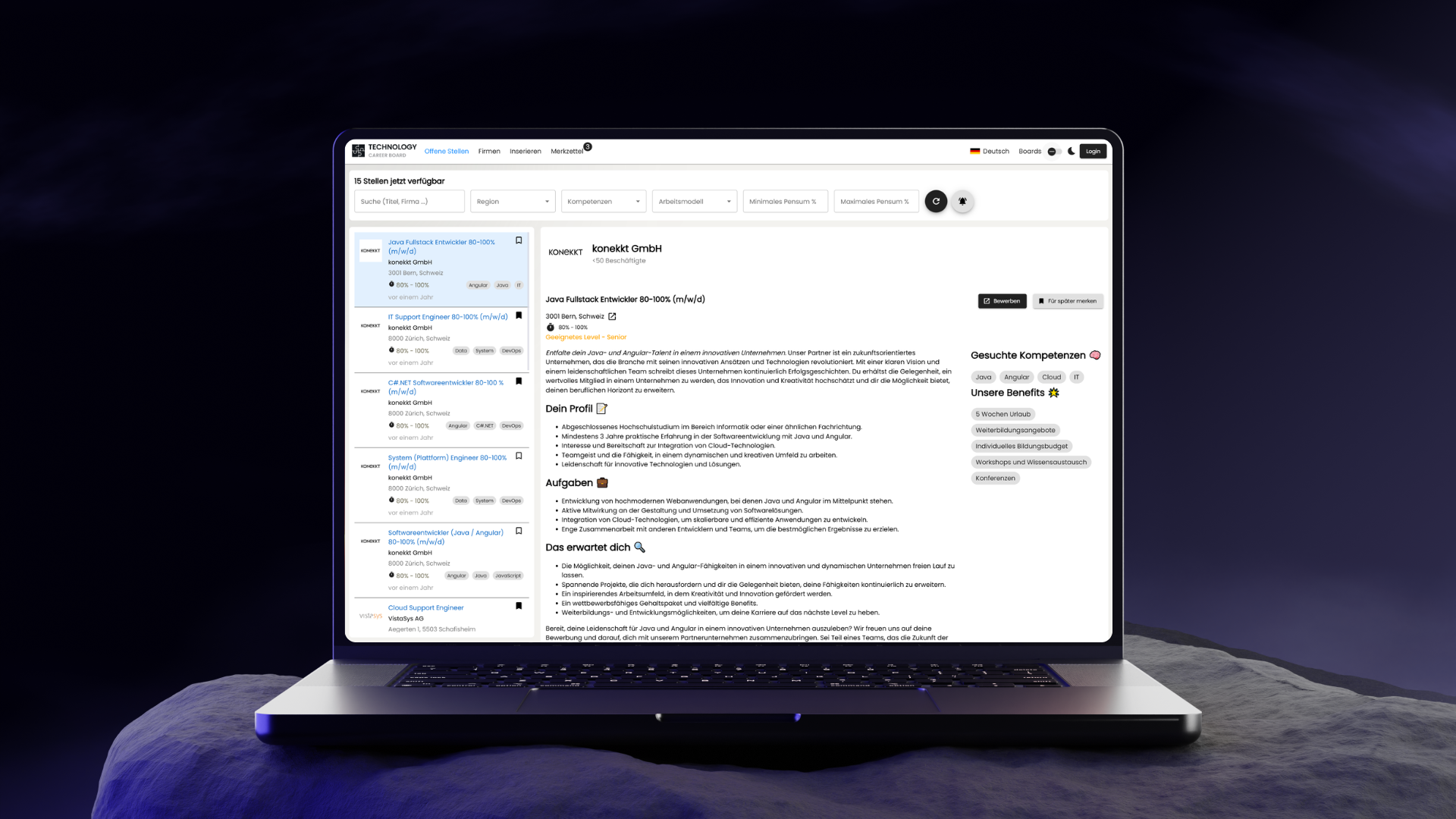 Tech Talent Recruiting Platform interface
